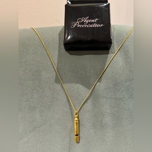 Agent Provocateur Mini Gold Whistle Pendant Necklace